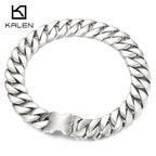 24/31MM Larger Cuban Chain Dog Bone Charm Necklace for Men Women Stainless Steel 316L Heavy Choker Punk Trendy Jewelry Cool Gift
