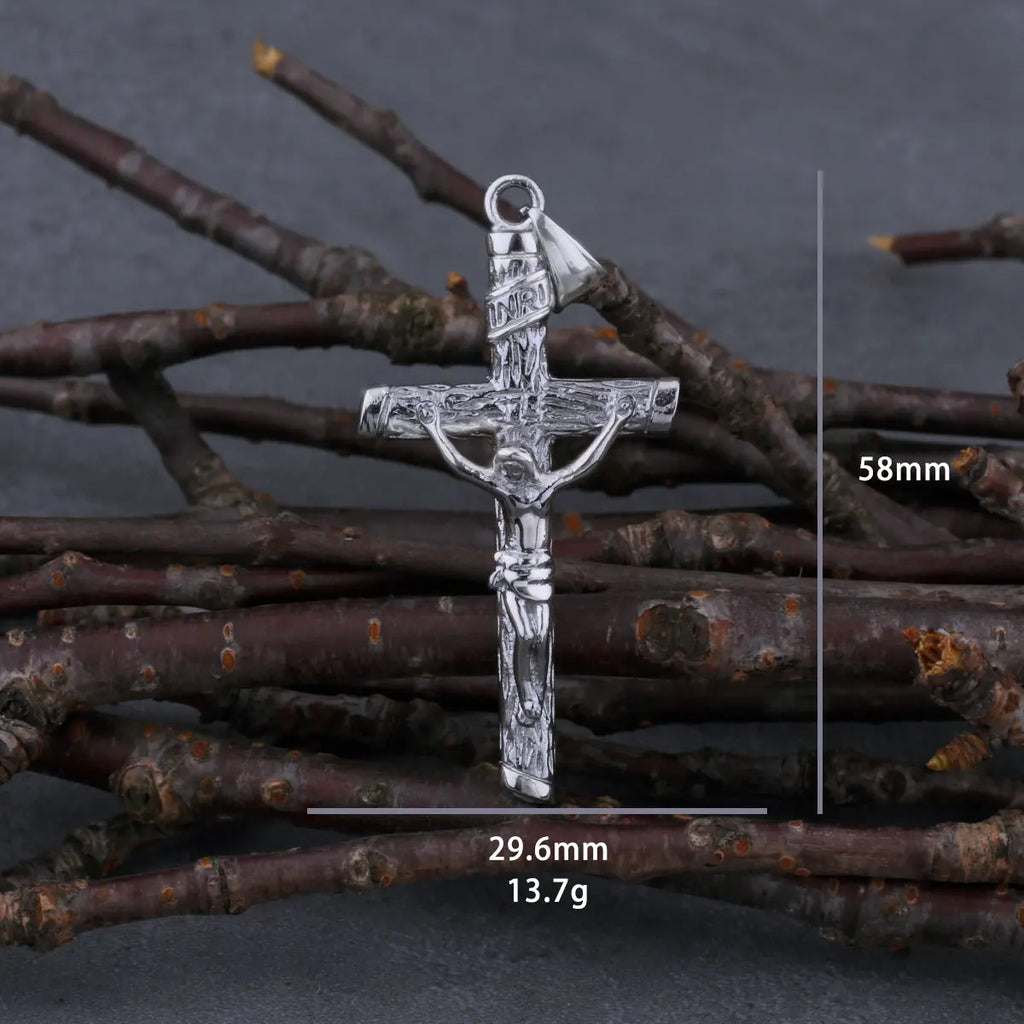 Jesus Cross Pendant Necklace — Stainless Steel