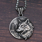 Viking Odin Wolf Head Pendant — Stainless Steel