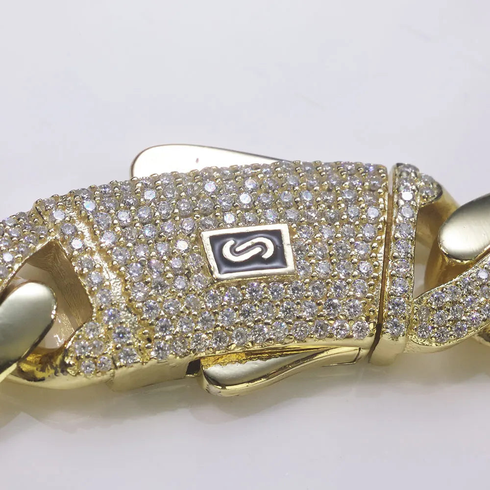 Two-Tone Cuban Chain Necklace VVS Moissanite