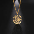 Odin's Runes Vegvisir Compass Pendant — Stainless Steel