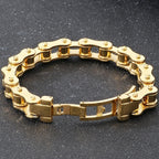 Punk Rock 316L Stainless Steel Biker Bracelet Men's 11MM Wide Motorcycle Link Chain Jewelry Accessory Bracelets for Men