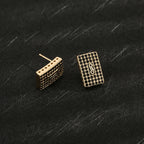 ‌ Brass Earrings with Zirconia Stones Square Minimalist Stud Earrings for Women Hot Sale Fashion Jewelry Gift