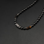 6mm Black Magnetic Hematite Round Beads Tiger-eye Stone Necklace for Men and Women