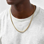 Two-Tone Box Chain Necklace Set — Stainless Steel