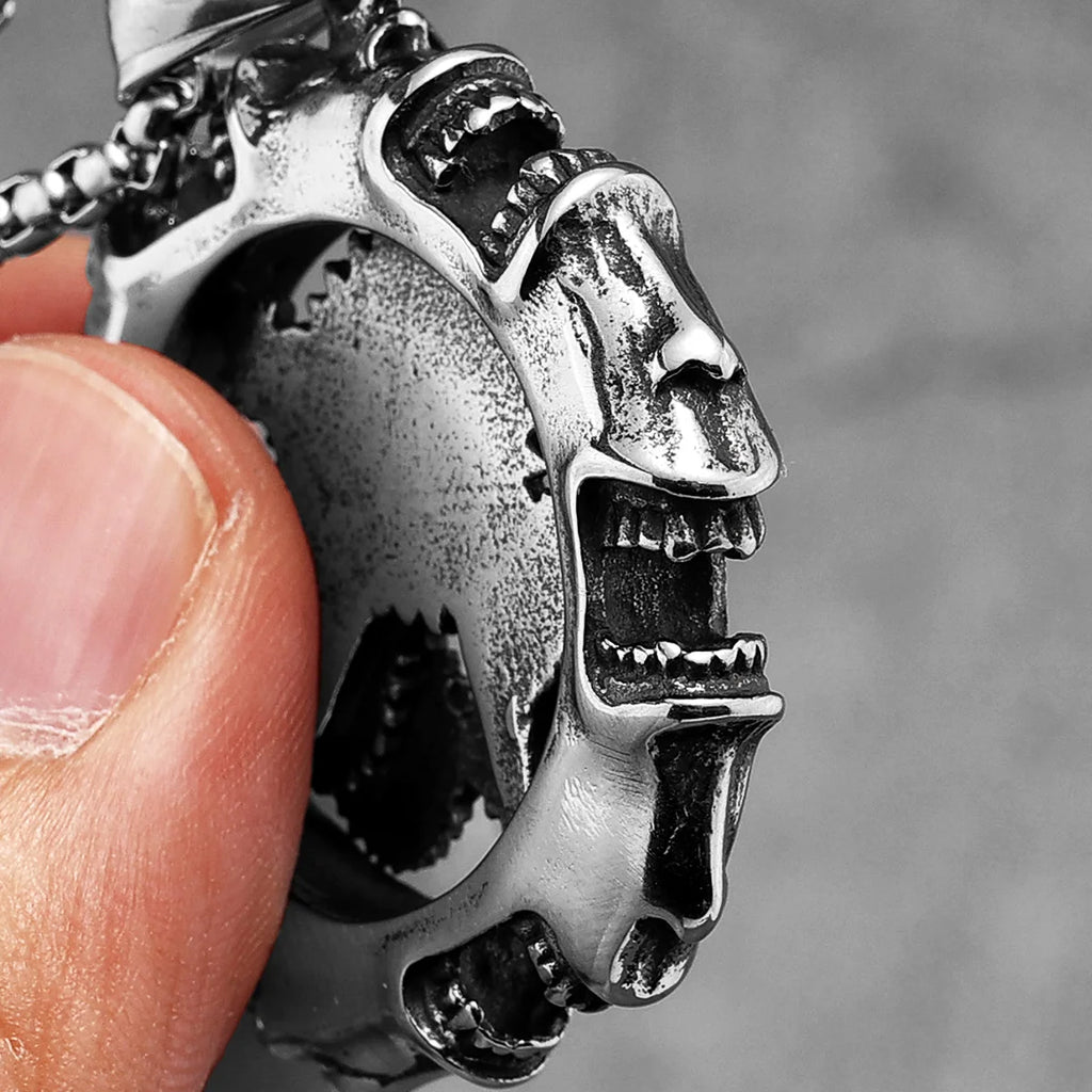 steampunk Mechanical Gear Gothic Skull Stainless Steel Men Women Necklaces Pendants Chain Punk Jewelry Creativity Gift Wholesale