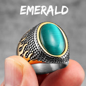 Simple Gemstones Rings 316L Stainless Steel Ring Trendy Luxury Men Elegant Rhinestone for Male Boyfriend Jewelry Classic Gift