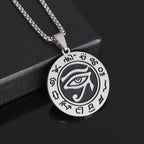 Shining Iced Out Ancient Egyptian God Eye of Horus Cross Pendant Necklace for Men and Women Hip Hop Trendy Amulet