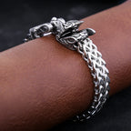Wolf Viking Steel Bracelet Vintage Head Bangles