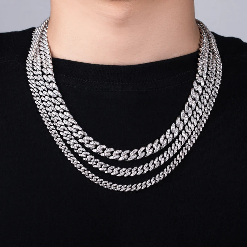 Iced Out Cuban Link Necklace — 925 Silver