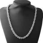 Fashion Men's Jewelry Trendy Stainless Steel Byzantine Chain Necklace Link Chain 7"-40" 6/8mm Free Choose Xmas Gift