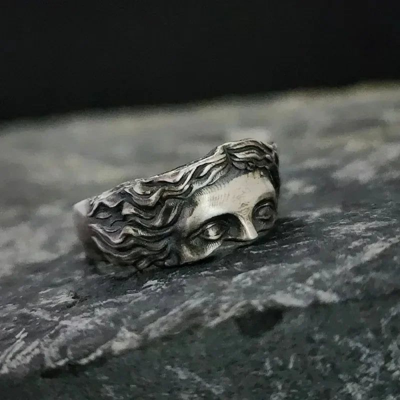 Greek Mythology Retro Gothic Art Open Ring — Adjustable