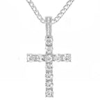 Men Hip Hop Cross Pendant Necklace with 4mm Zircon Tennis Chain Iced out Bling Chain Necklaces Punk Jewelry Fashion Women Gift