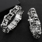Men's Bike Chain Skull Bracelet Masculine Heavy Stainless Steel Skeleton Head Bracelets Party Accessories for Rapper