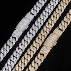 Iced Out Cuban Chain Necklace Stainless Steel 14MM