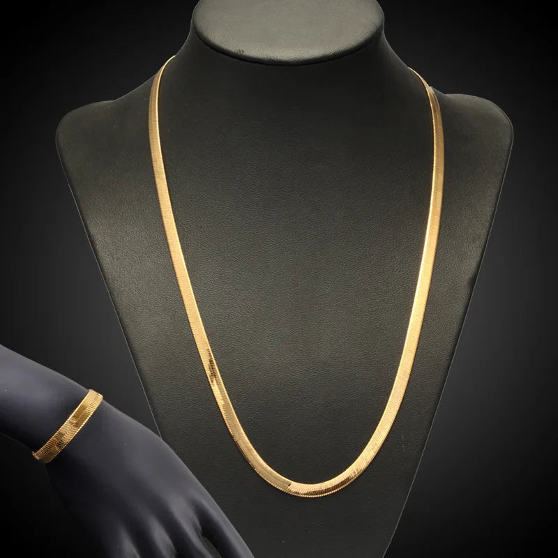 Draped Collarbone Blade Necklace — Gold-Tone Metal