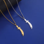 Stainless Steel Sword Necklace for Men Women Islamic Arabic Zulfiqar Sword Pendant Necklaces Muslim Jewelry Talisman