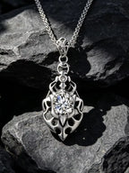 1PCS Cross-Border European and American Fashion Flame-Shaped Stainless Steel Non-Fading Men's Necklace, Shiny and Unique Sharp Arrow Pendant