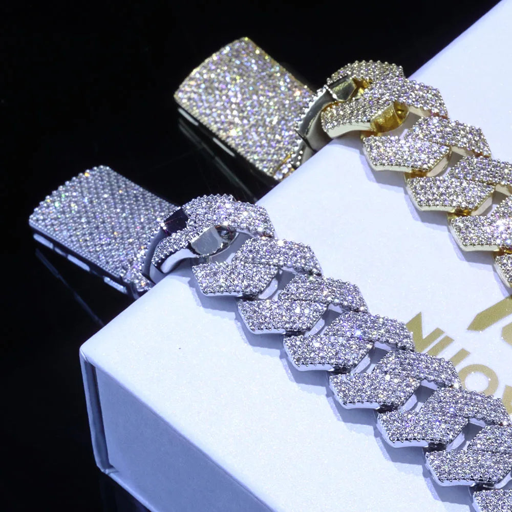 Rose Gold Cuban Bracelet Iced Out 15MM 4-Row