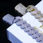 Rose Gold Cuban Bracelet Iced Out 15MM 4-Row