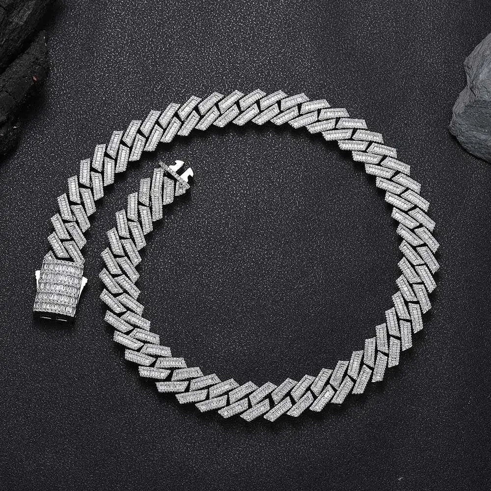 Iced Out Cuban Chain Necklace Stainless Steel 18/19MM