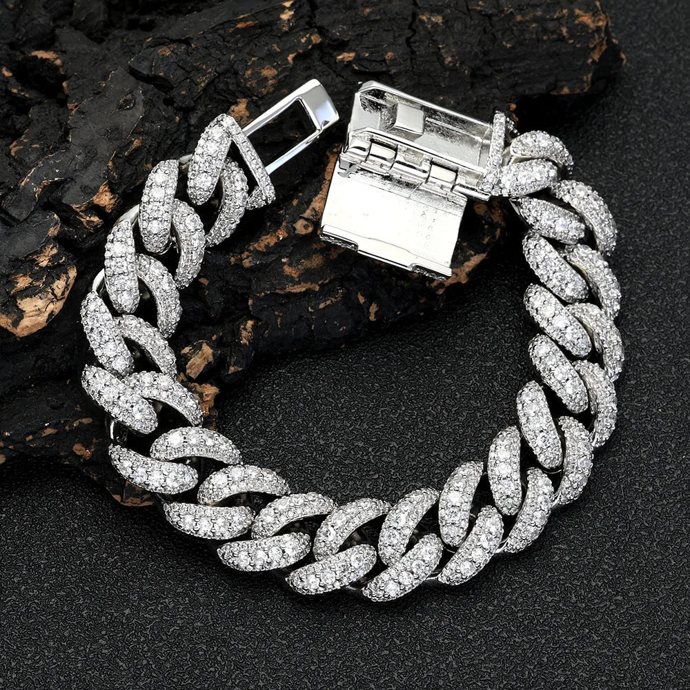 Cuban Chain Necklace Iced Out Gold 15MM