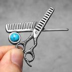 Iced Out Scissors Pendant Necklace Stainless Steel