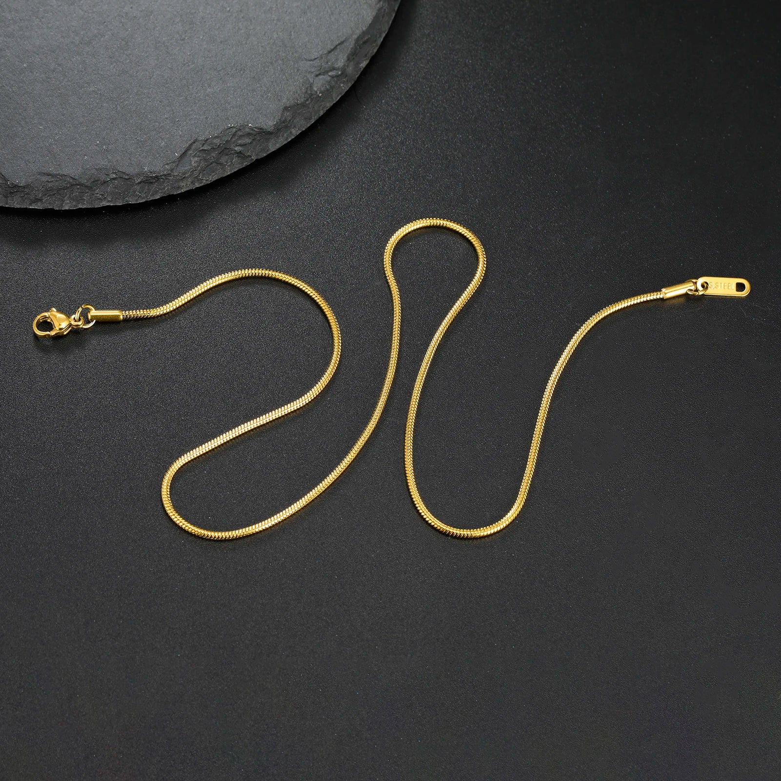 Skyrim Round Snake Chains Stainless Steel Necklace Men Women 40/45/50/55/60cm Length Unisex Hip Hop Punk Jewelry Gifts