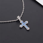 Classic Zircon Cross Necklace Iced Out Hip Hop for Men and Women Bling Pendant Punk Jewelry Gifts