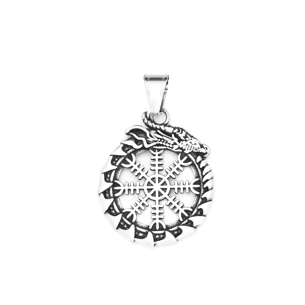 Dragon Viking Steel Pendant Vintage Ouroboros