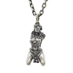 Vintage Punk Mythology Style Metal Sexy Angel Goddess Pendant Necklace for Men Women Classic Mysterious Souvenir Jewelry