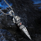 Retro Subduing Demon Pestle Pendant Necklace Male Jewelry Tide Amulet Silver Chain Necklace For Men Personality