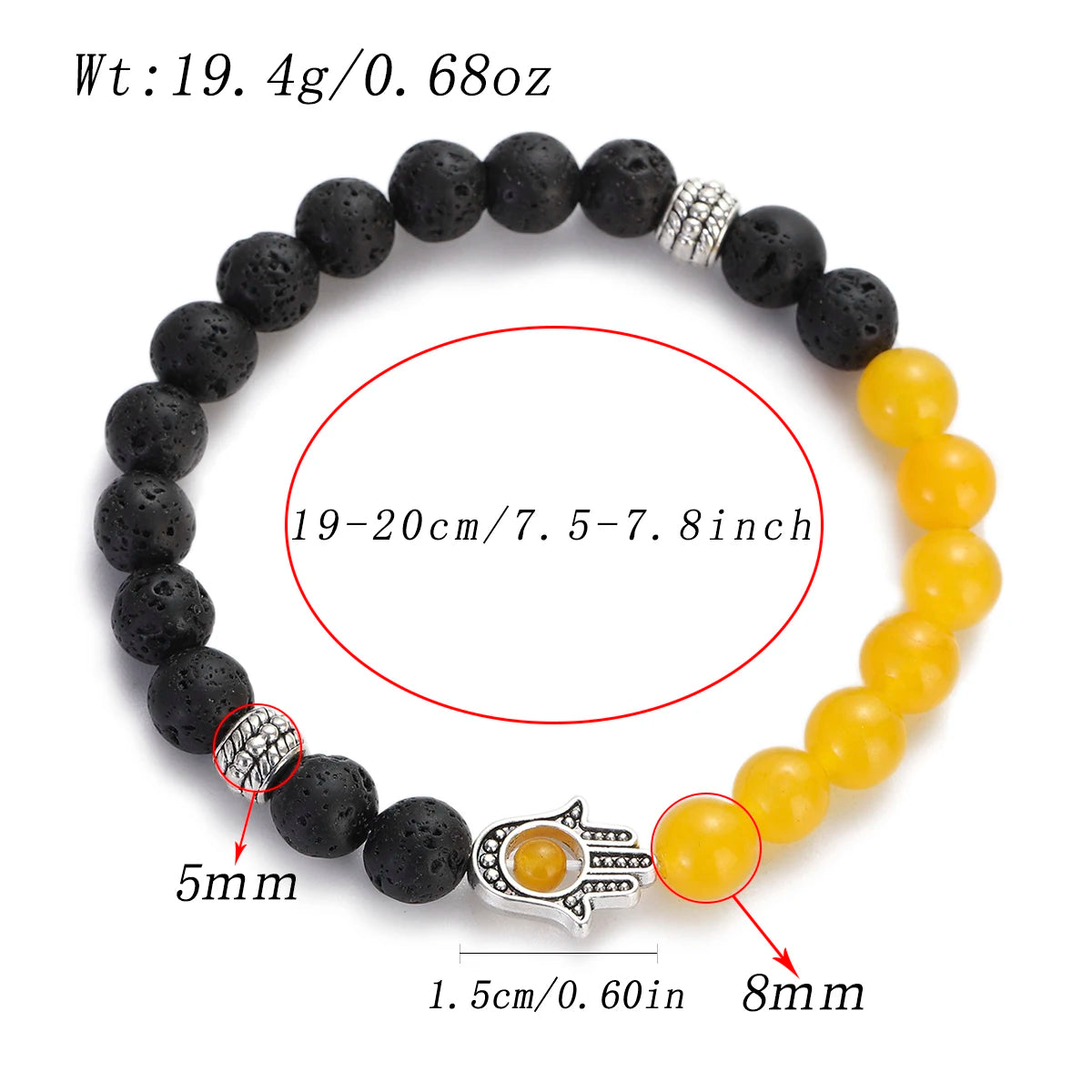 Tiger Eye Lava Bead Chakra Bracelet