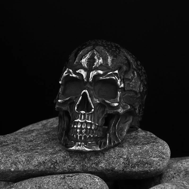 Motorcyclist Skull Ring — Stainless Steel