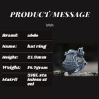 Vintage Bat Ring for Men and Women — 316L Stainless Steel