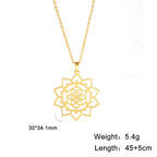 Flower of Life Sacred Geometry Necklace Stainless Steel Mandala Neck Chain Women Men Vintage Universal Spiritual Jewelry