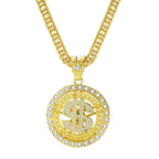 Gold Dollar Sign Cuban Chain Necklace