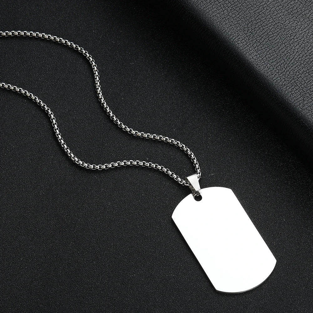New Arrival 316L Stainless Steel Dog Tag Military Tag Pendant Necklace Fashion Unisex Accessories For Men and Women