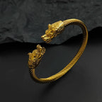 Wolf Head Wire Bracelet — Gold & Silver Color, Stainless Steel