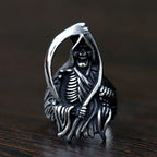 NEW Men's 316L stainless-steel rings Dropshipping Retro Death sickle skeleton gothic punk movie Jewelry Gifts free shipping