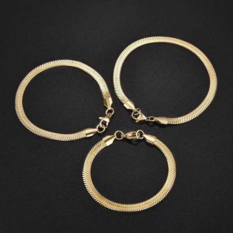 Classic 5mm Stainless Steel Snake Chain Bracelet