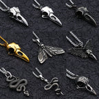 Crow Skull Pendant Necklace — Stainless Steel
