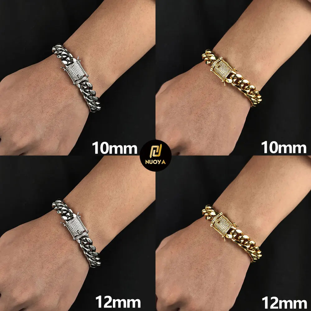 Iced Out Cuban Bracelet Stainless Steel Miami