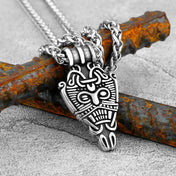 Men's Odin Face Shield Stainless Steel Personality Necklace Nordic Fashion Myth Amulet Pendant High Quality Jewelry