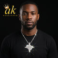 Aokaishen Iced Out Los Ballers La City Necklace Pendant for Men Real Gold Plated Cubic Zirconia Hip Hop Jewelry