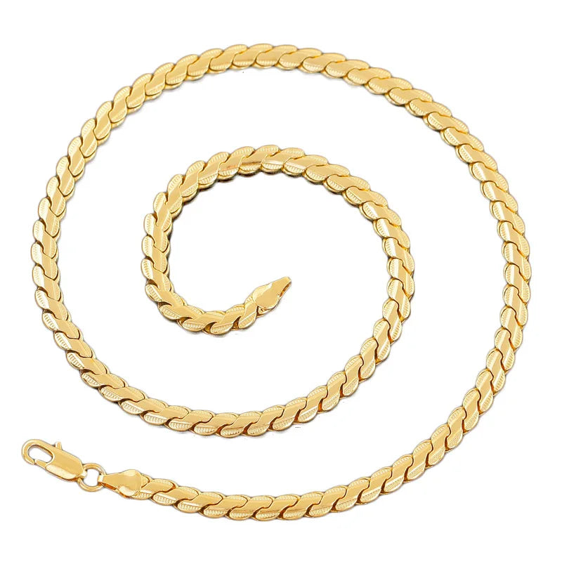 Luxury 24K 9999 Pure Gold real gold Men's and Women's Cuban Necklace Clavicle Chain Thick Necklace