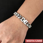 Stainless Steel Cuban Bracelet Miami Rectangle