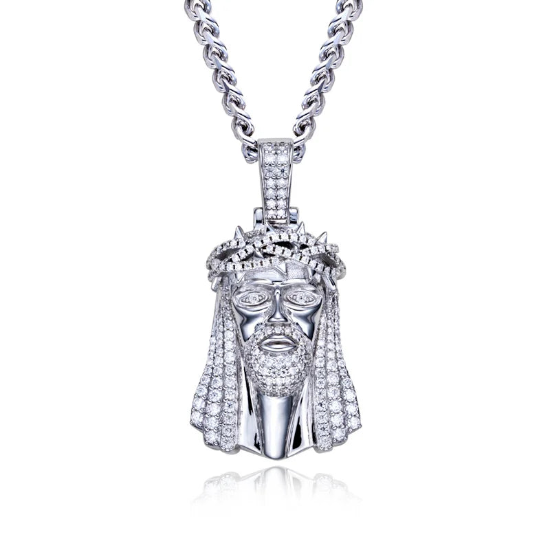 Iced Out Jesus Pendant — 925 Silver