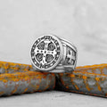 Never Fade Stainless Steel Personalized Cross Men's Faith Ring Hip Hop Punk Boyfriend Men's Jewelry Creative Gift