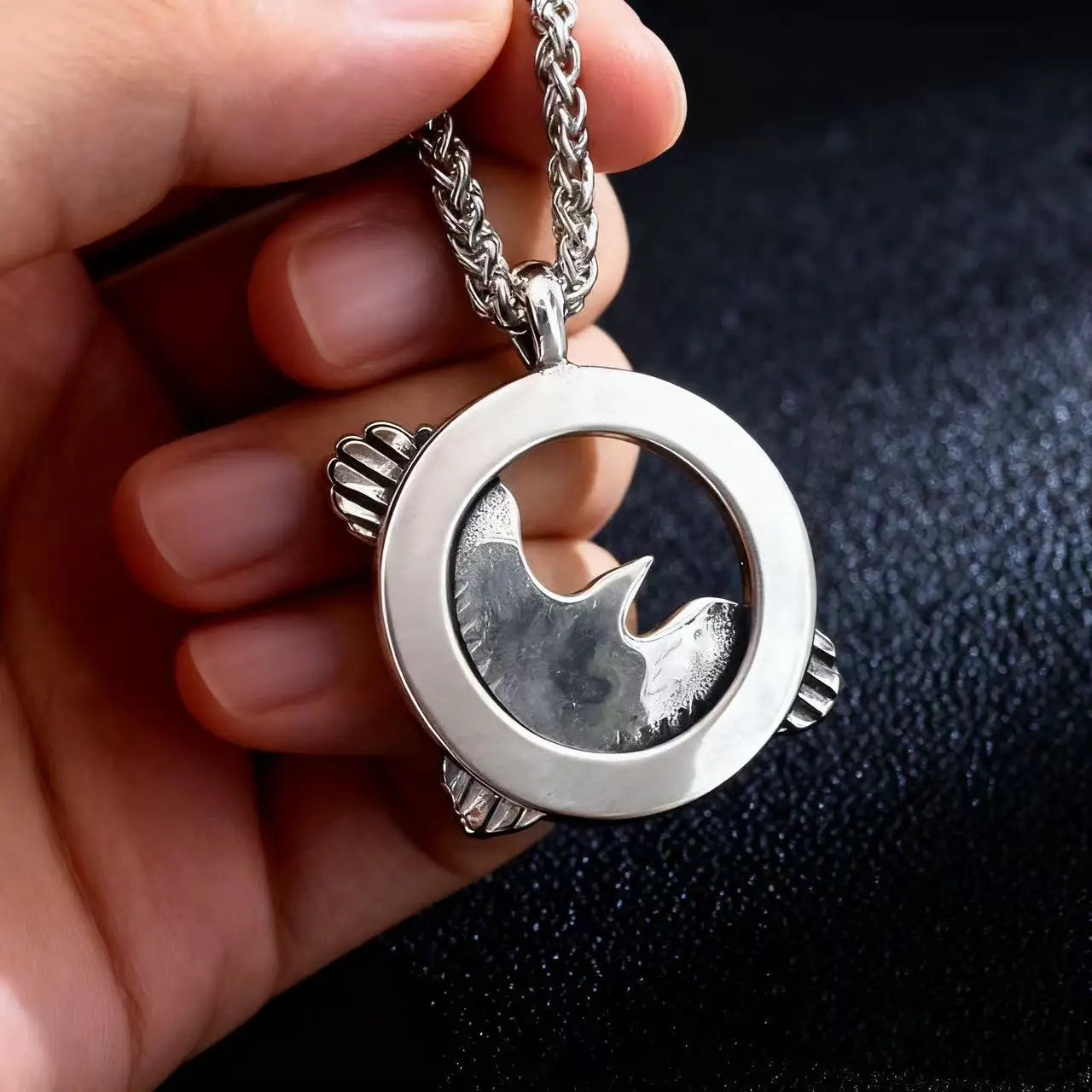 Odin Steel Pendant Viking Raven Norse Huginn